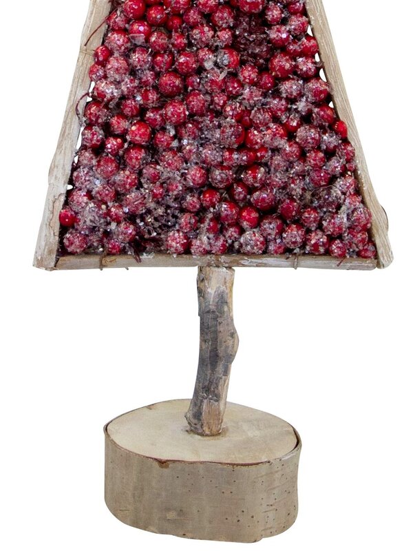 Red Berry Filled Wooden Framed Tree Ornament - 46cm — image 3