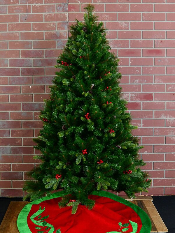 Red Berry Pine Traditional Christmas Tree with Pine Cones & 1613 Tips - 2.3m — image 2