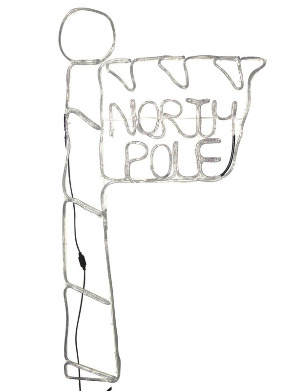 Red & Cool White North Pole Sign LED Rope Light Silhouette - 1.6m — image 4