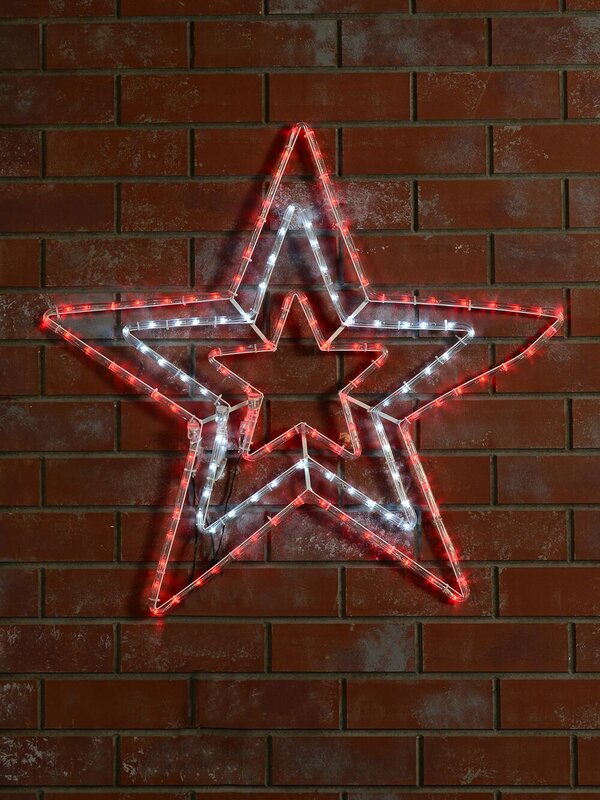 Red & Cool White Triple Christmas Star LED Rope Light Silhouette - 80cm — image 2