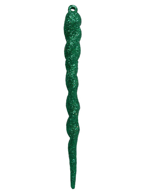Red, Emerald Green & Gold Glittered Icicle Decorations - 12 x 13cm — image 5