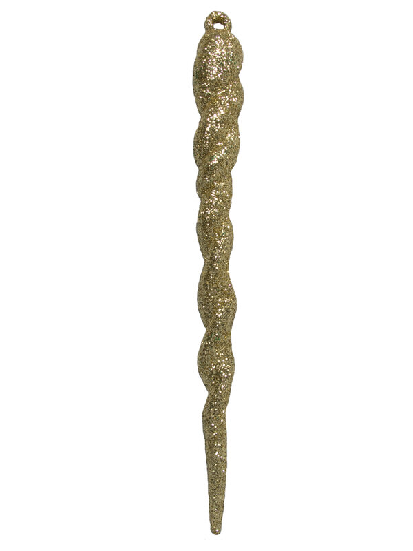 Red, Emerald Green & Gold Glittered Icicle Decorations - 12 x 13cm — image 2