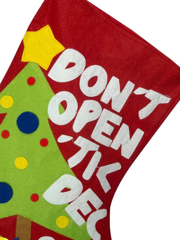 Red Felt Stocking 'Don't Open Til Dec 25th' - 70cm — image 2
