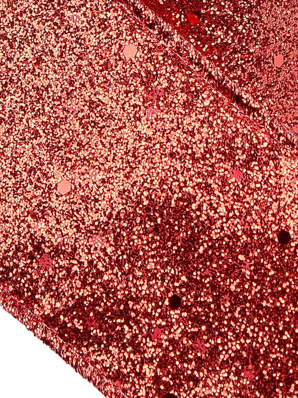 Red Glitter & Flecks Wide Cut Christmas Craft Ribbon With Glitter Edging - 3m