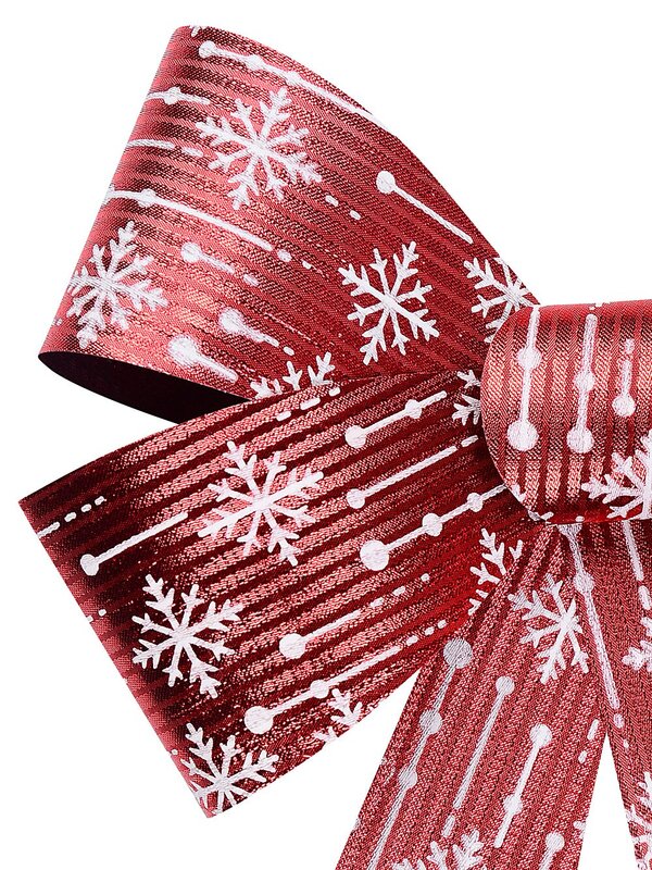 Red Glitter Stripe & Snow White Whimsical Monumental Bow | 45cm — image 3