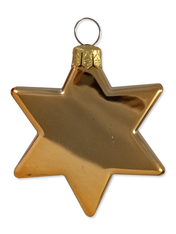 Red Gold & Green Metallic & Matte Star Decorations - 20 x 65mm