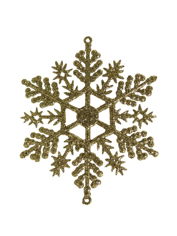 Red & Gold Snowflake Hanging Decorations - 12 x 10cm
