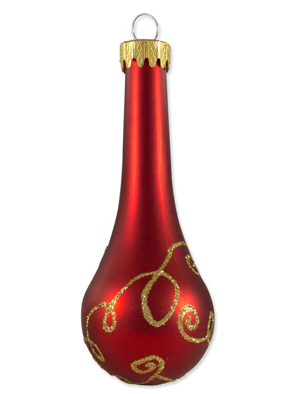 Red & Gold Tear Drop Bauble Decorations - 8 x 11cm — image 5