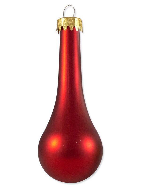 Red & Gold Tear Drop Bauble Decorations - 8 x 11cm — image 2