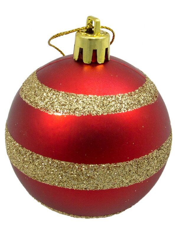 Red & Green Baubles With Assorted Patterns - 9 x 60mm — image 4