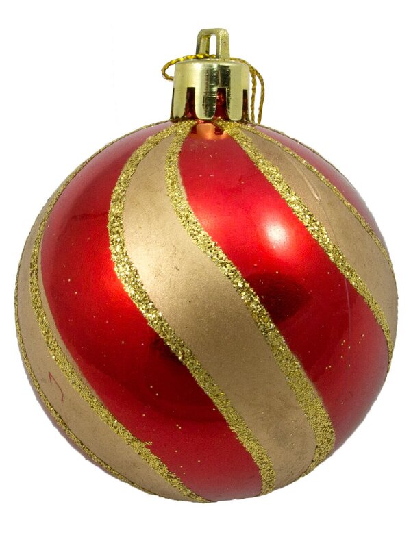 Red & Green Baubles With Assorted Patterns - 9 x 60mm — image 2