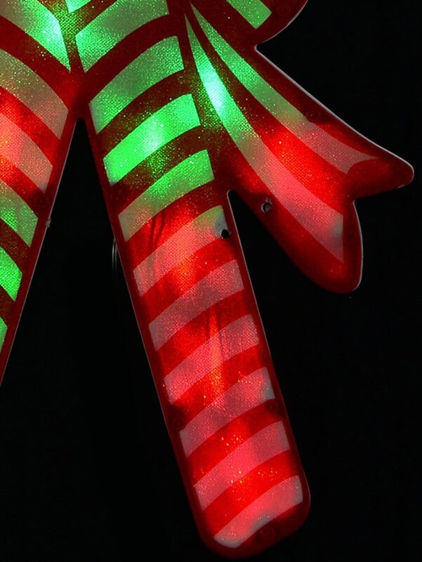Red & Green Dual Bulb Twinkle PVC Candy Canes Light Silhouette - 49cm — image 5