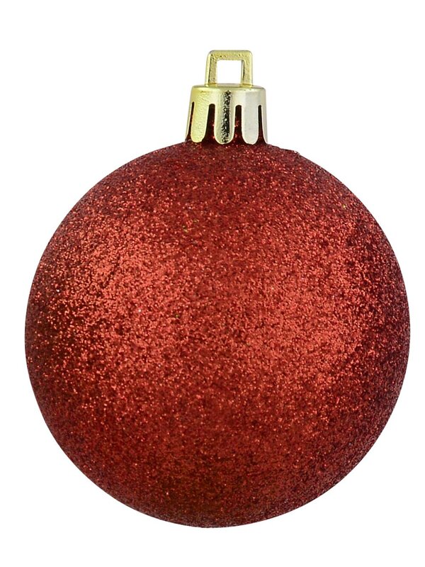 Red & Green Glitter, Matt & Glitter Swirls Baubles - 9 x 60mm