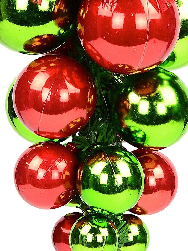 Red & Green Grape Clustered Baubles - 22cm