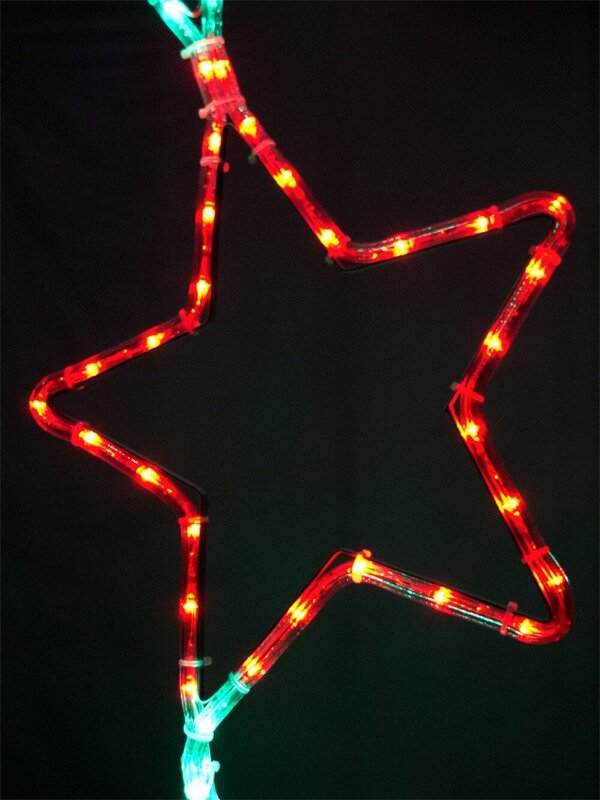 Red & Green LED Star Chain Rope Light Silhouette - 3.2m — image 3