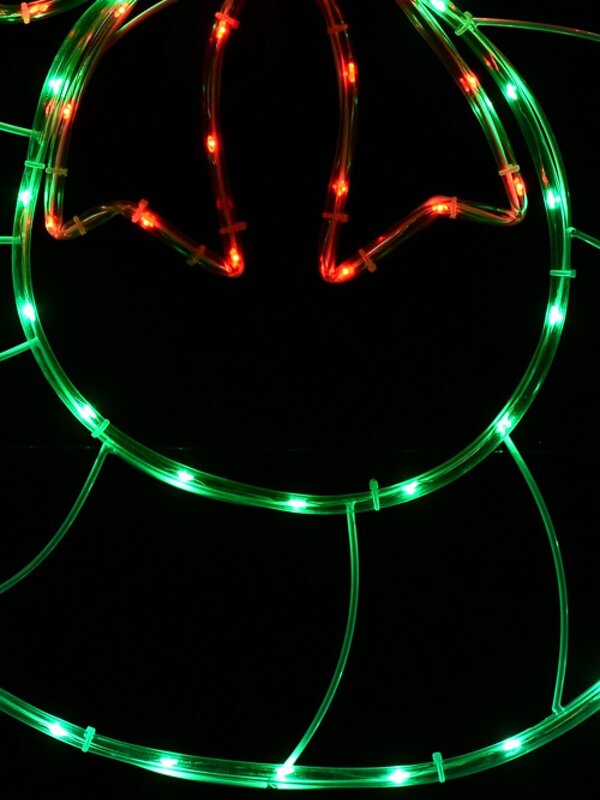 Red & Green LED Wreath With Bow Noodle Rope Light Silhouette - 50cm — image 5