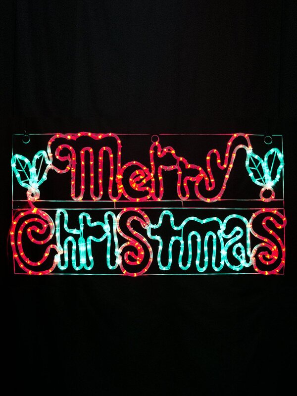 Red & Green Merry Christmas Rope Light Silhouette - 52cm — image 3