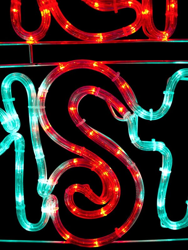 Red & Green Merry Christmas Rope Light Silhouette - 52cm — image 5