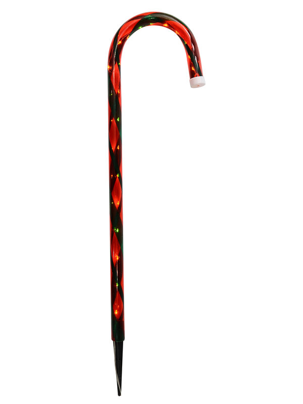 Red & Green Stripe Candy Cane Garden Christmas Path Lights - 4 x 60cm — image 4