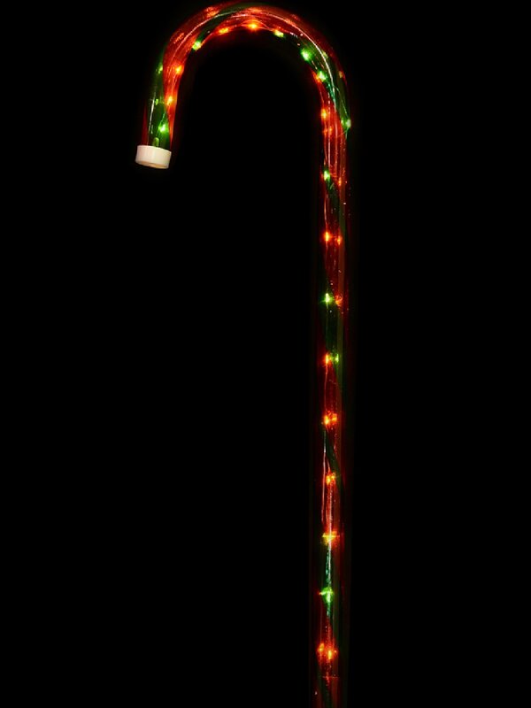 Red & Green Stripe Candy Cane Garden Christmas Path Lights - 4 x 60cm — image 2