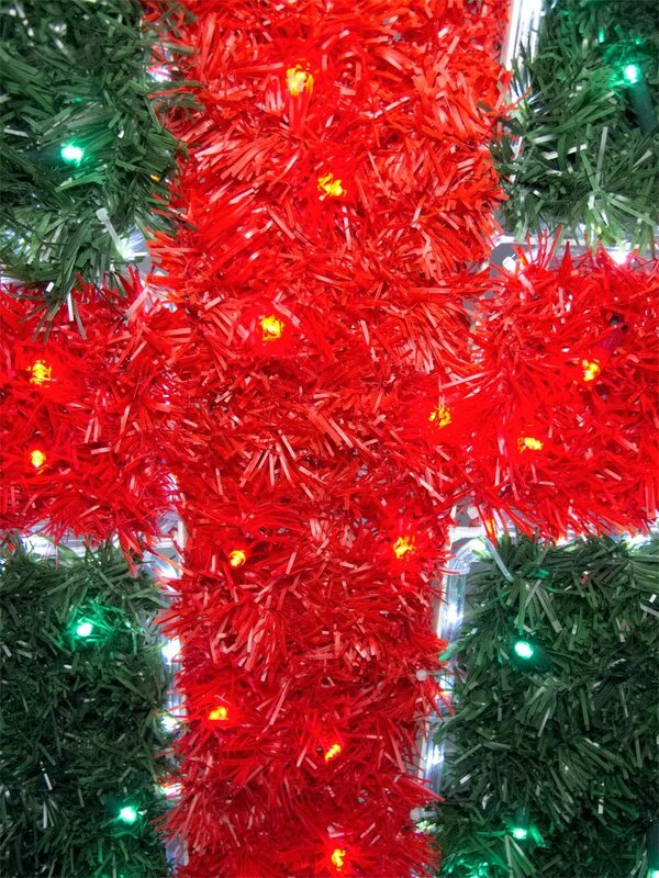 Red & Green Tinsel Christmas Present LED Rope Light Silhouette - 1.1m — image 2
