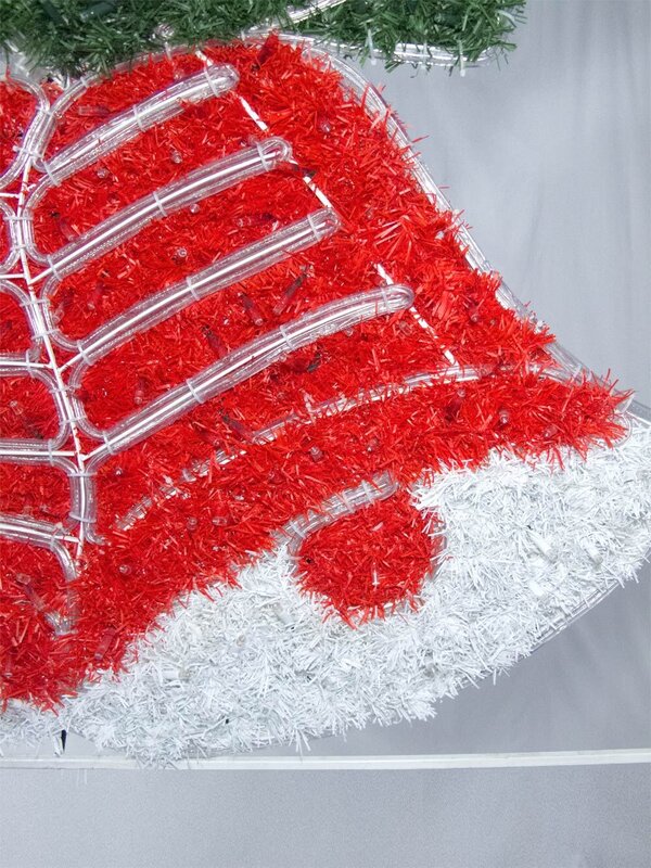 Red, Green & White Tinsel Bells With Cool White LED Rope Light Motif - 1.1m — image 4