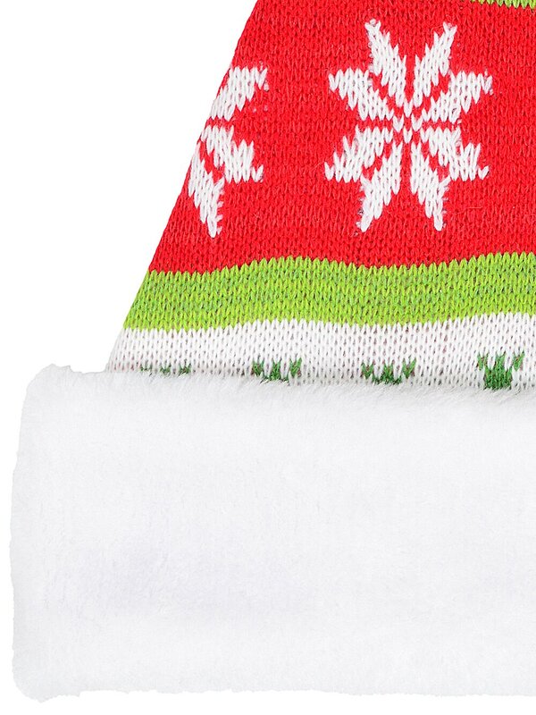 Red Green & White Ugly Sweater Knitted Santa Hat | One Size Fits Most — image 4