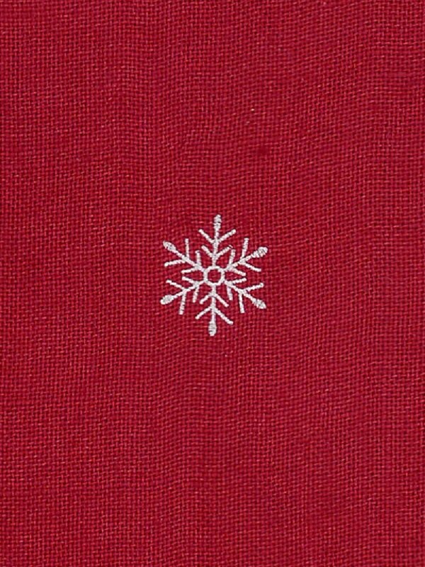 Red Hessian Christmas Table Runner With Nude Fabric Border & Tassel - 1.4m — image 5
