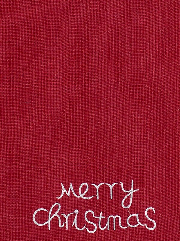 Red Hessian Christmas Table Runner With Nude Fabric Border & Tassel - 1.4m — image 4