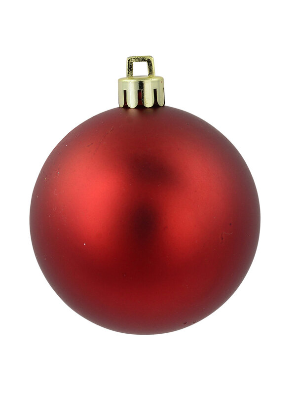 Red Matte, Metallic & Glitter Baubles - 12 x 60mm