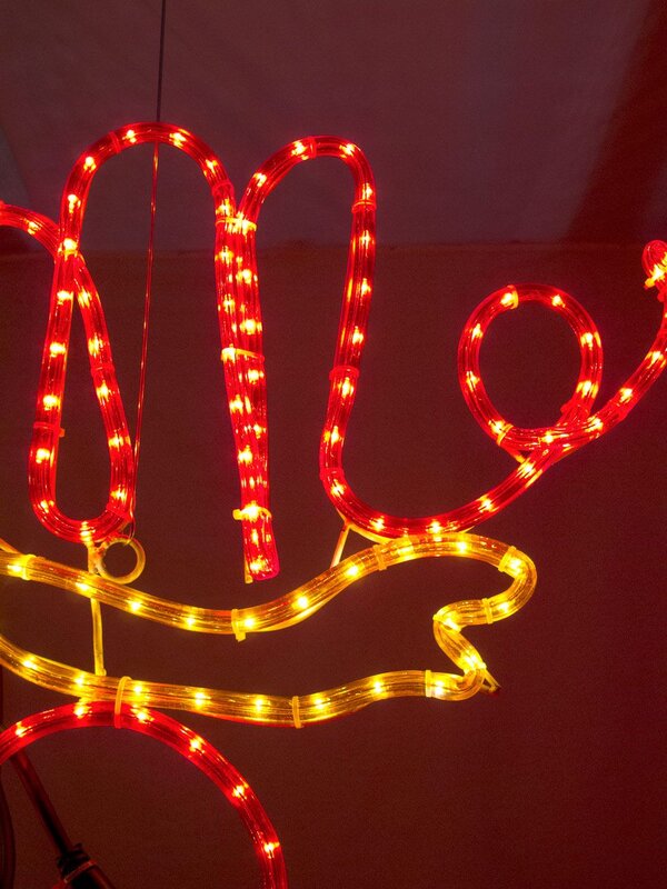 Red Merry Christmas With Holly Rope Light Silhouette - 60cm — image 6