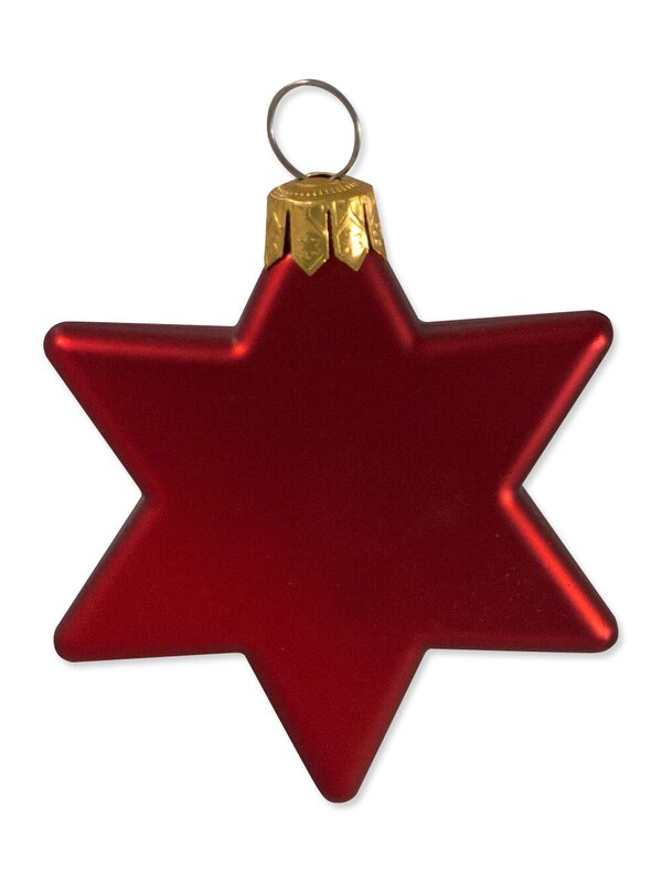 Red & Silver Metallic & Matte Star Decorations - 20 x 65mm