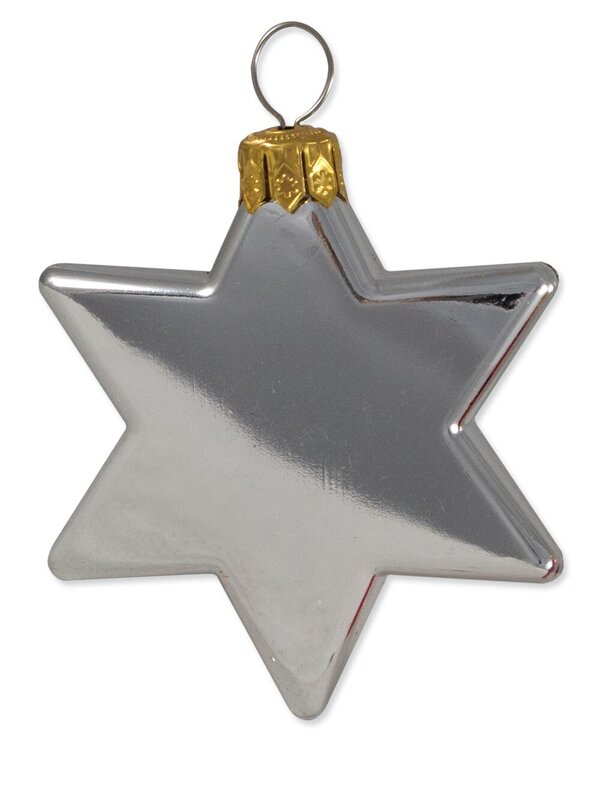 Red & Silver Metallic & Matte Star Decorations - 20 x 65mm