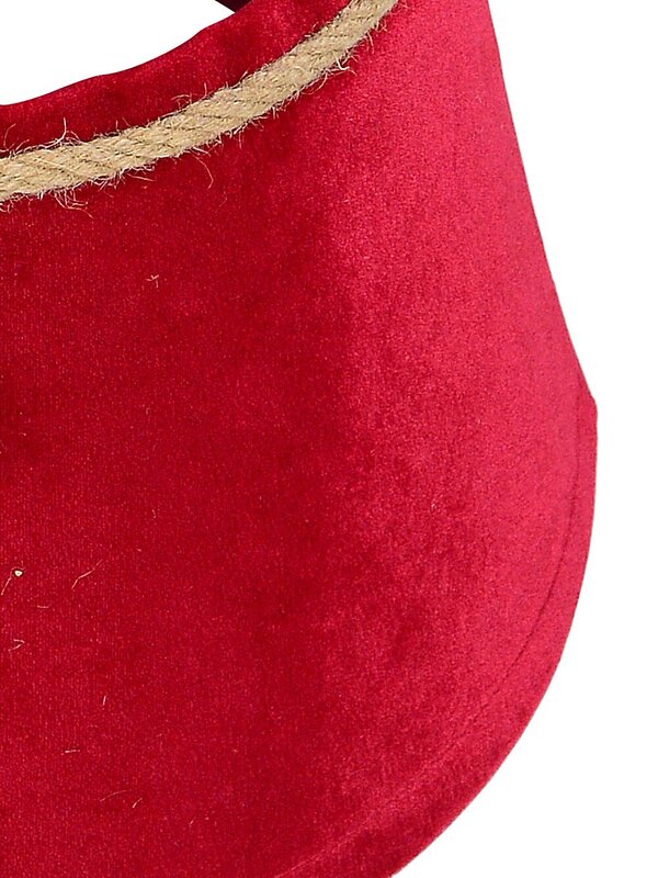 Red Velvet Christmas Tree Collar With Rope Bow Decoration - 58cm — image 3