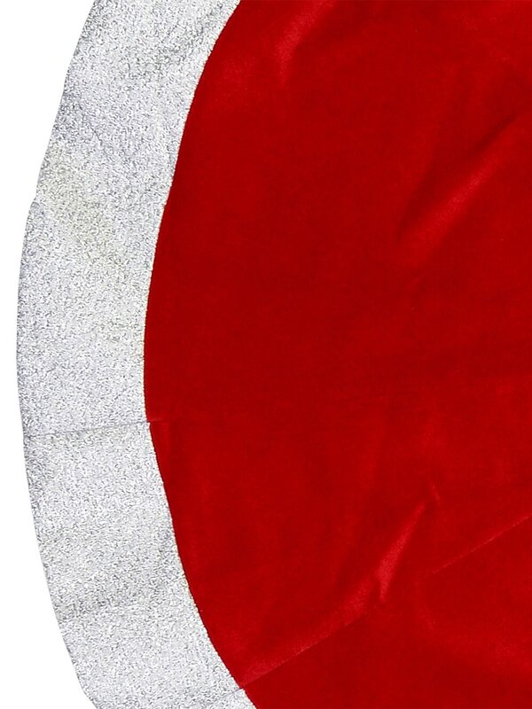 Red Velvet Tree Skirt with Metallic White / Silver Border - 1.2m