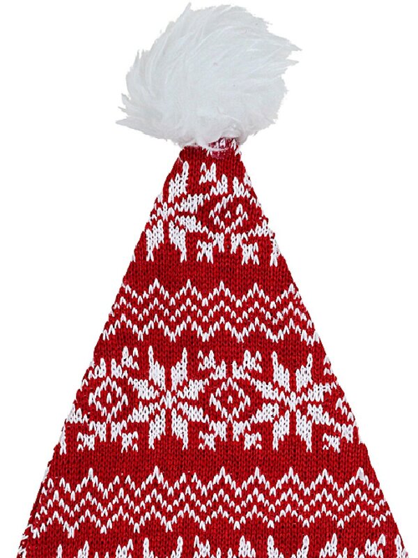 Red & White Knitted Sweater Style Santa Hat | One Size Fits Most — image 4