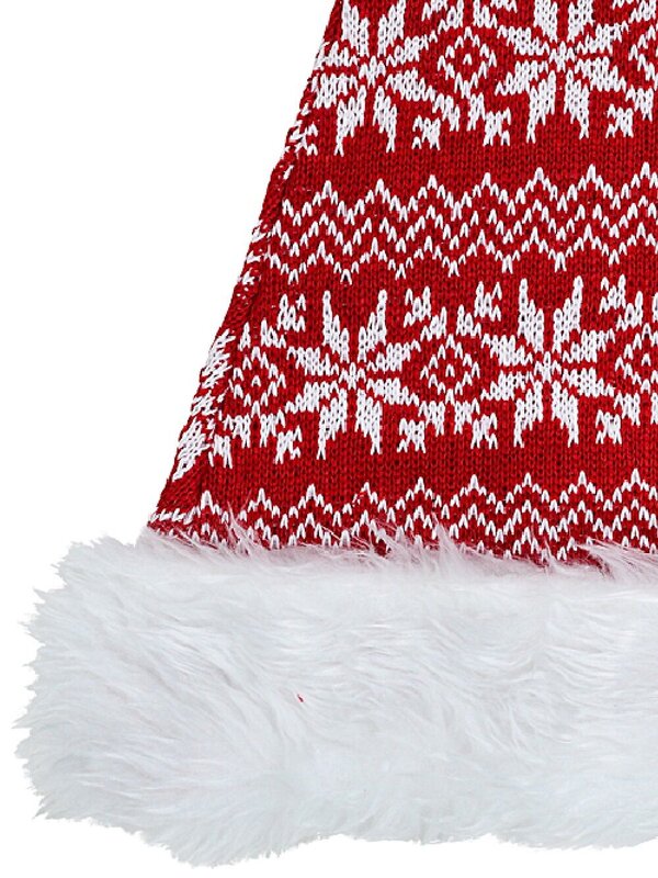Red & White Knitted Sweater Style Santa Hat | One Size Fits Most — image 3