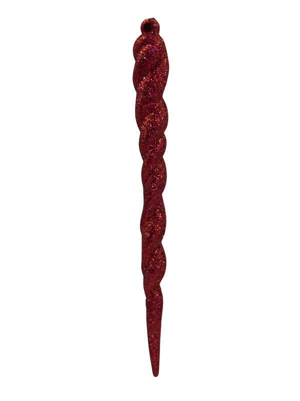 Red, White & Silver Glittered Icicle Decorations - 12 x 13cm