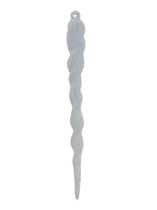 Red, White & Silver Glittered Icicle Decorations - 12 x 13cm