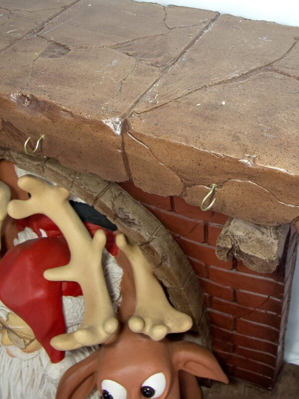 Resin Santa & Reindeer Squeezing Out Of Fireplace Decor - 1.1m — image 5