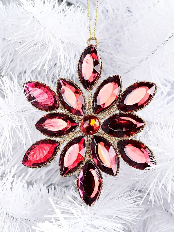 Ruby Red Oval Jewelled Radiant Floral Essential Ornament | 11cm — image 2