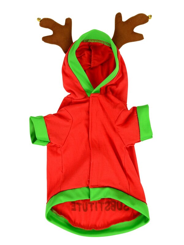 Rudolph's Substitute Small Pet Reindeer Hooded Jacket With Antlers — image 2
