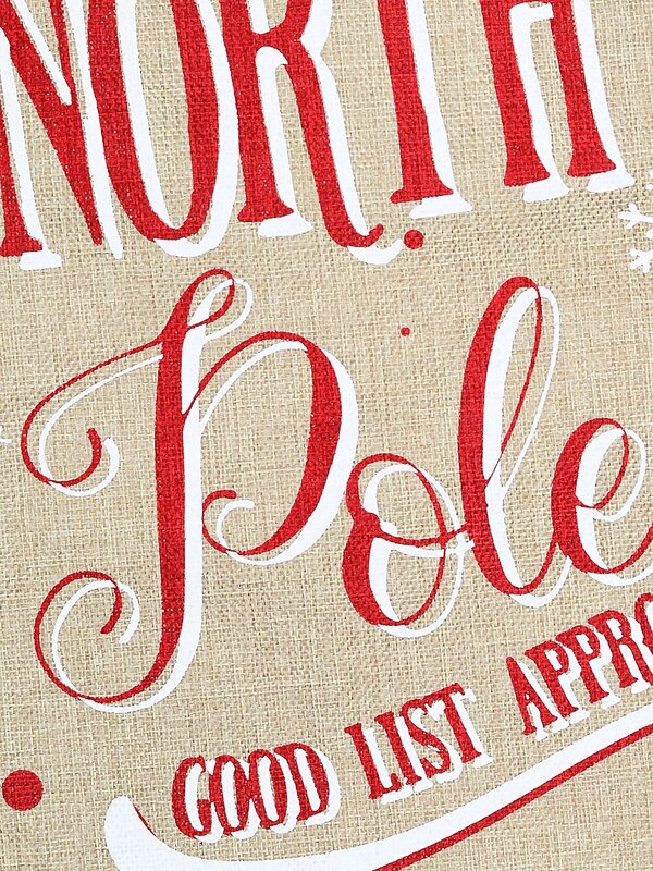 Rustic Jute North Pole Good List Approved Christmas Stocking | 50cm — image 3