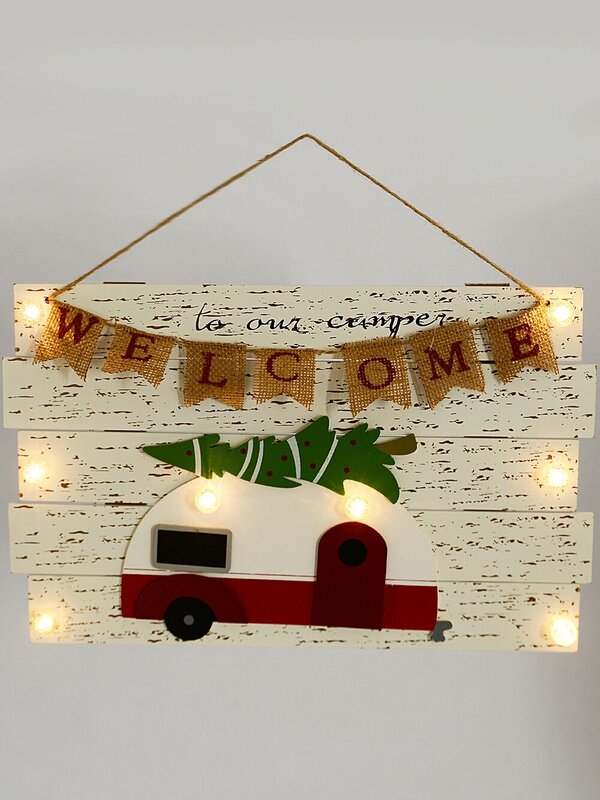 Rustic Welcome To Our Camper With Illumination Christmas Plaque - 41cm — image 4