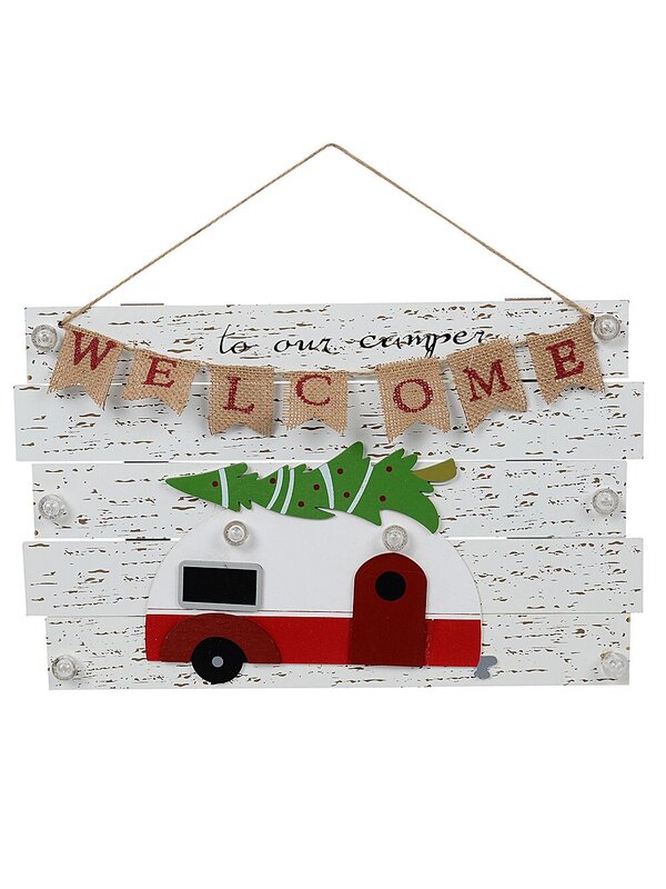 Rustic Welcome To Our Camper With Illumination Christmas Plaque - 41cm — image 3
