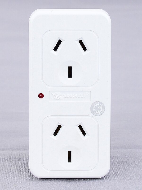 Sansai Surge Protected Double Adapter | Vertical 2 Way Indoor Socket Expander — image 3