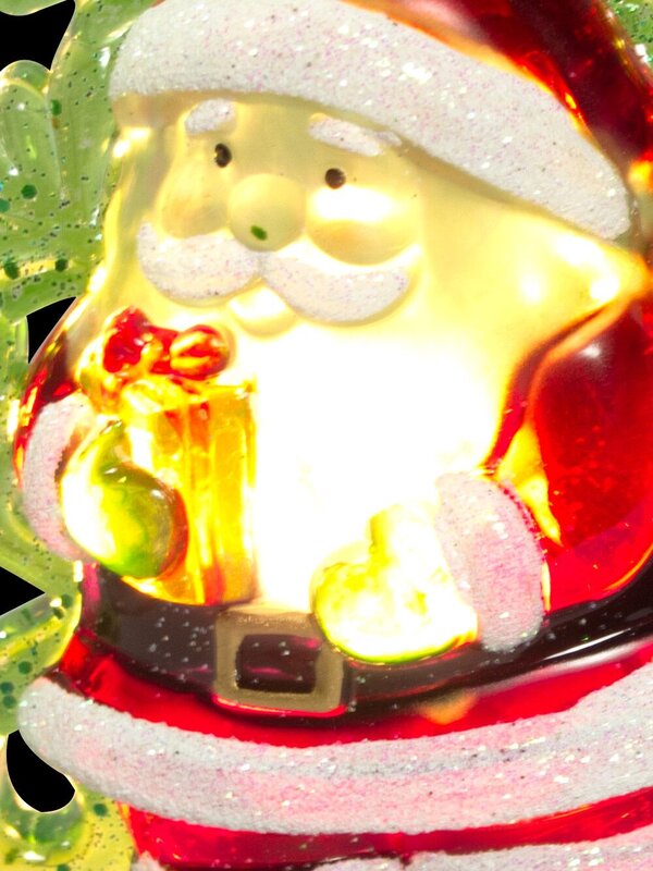 Santa & Christmas Tree Night Light - 15cm