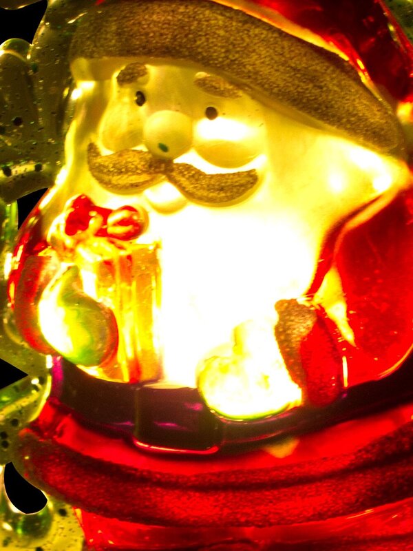 Santa & Christmas Tree Night Light - 15cm