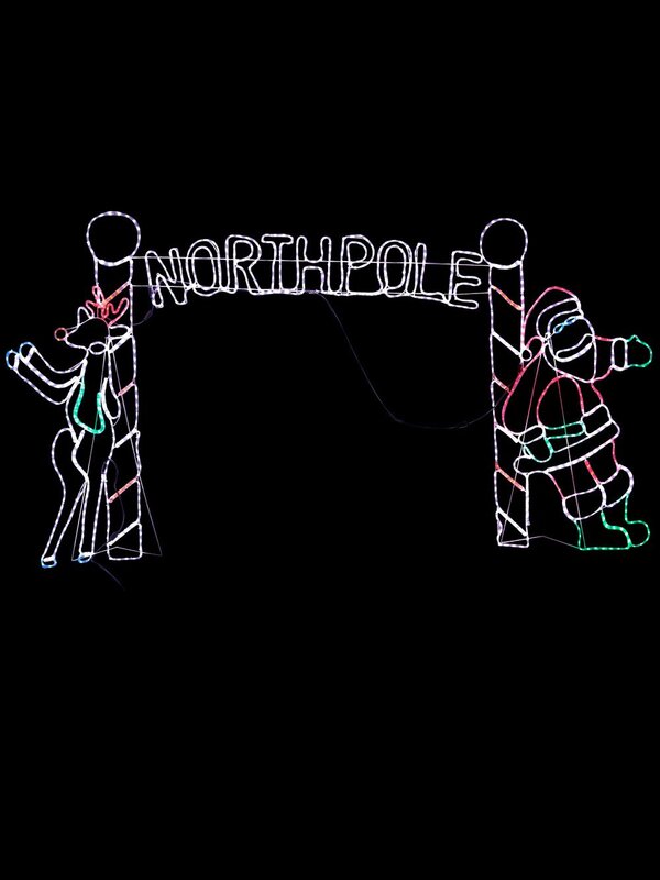 Santa & Deer North Pole Archway LED Rope Light Silhouette - 2.3m — image 2