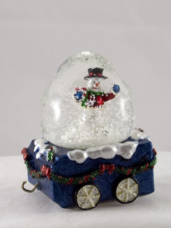 Santa Driving Train With 3 Carriage Waterballs Snowglobe - 26cm